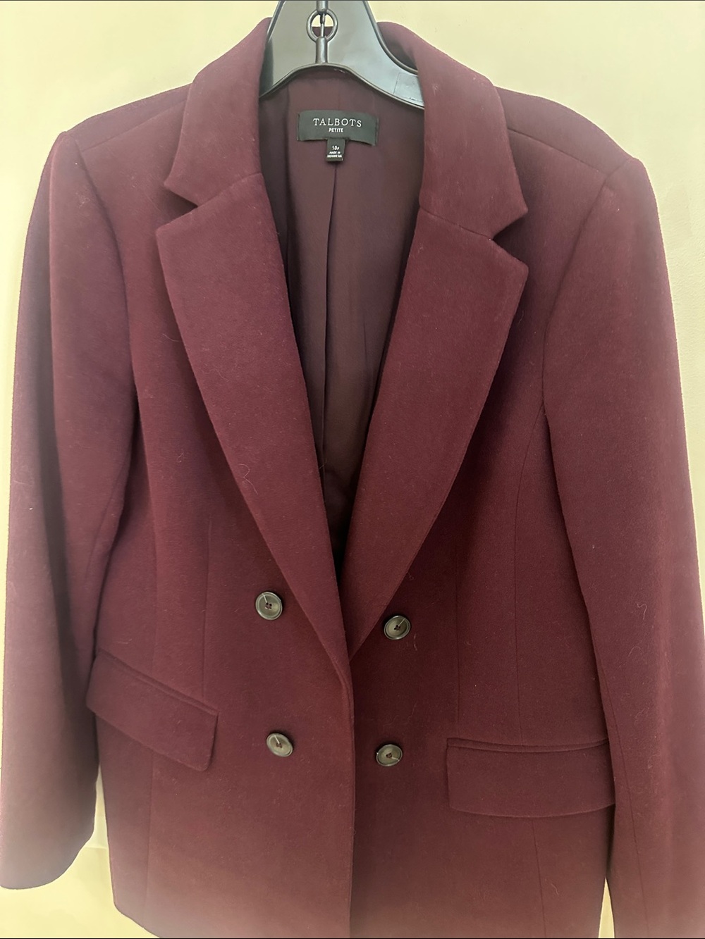 Talbots Burgundy Double-Breasted Blazer